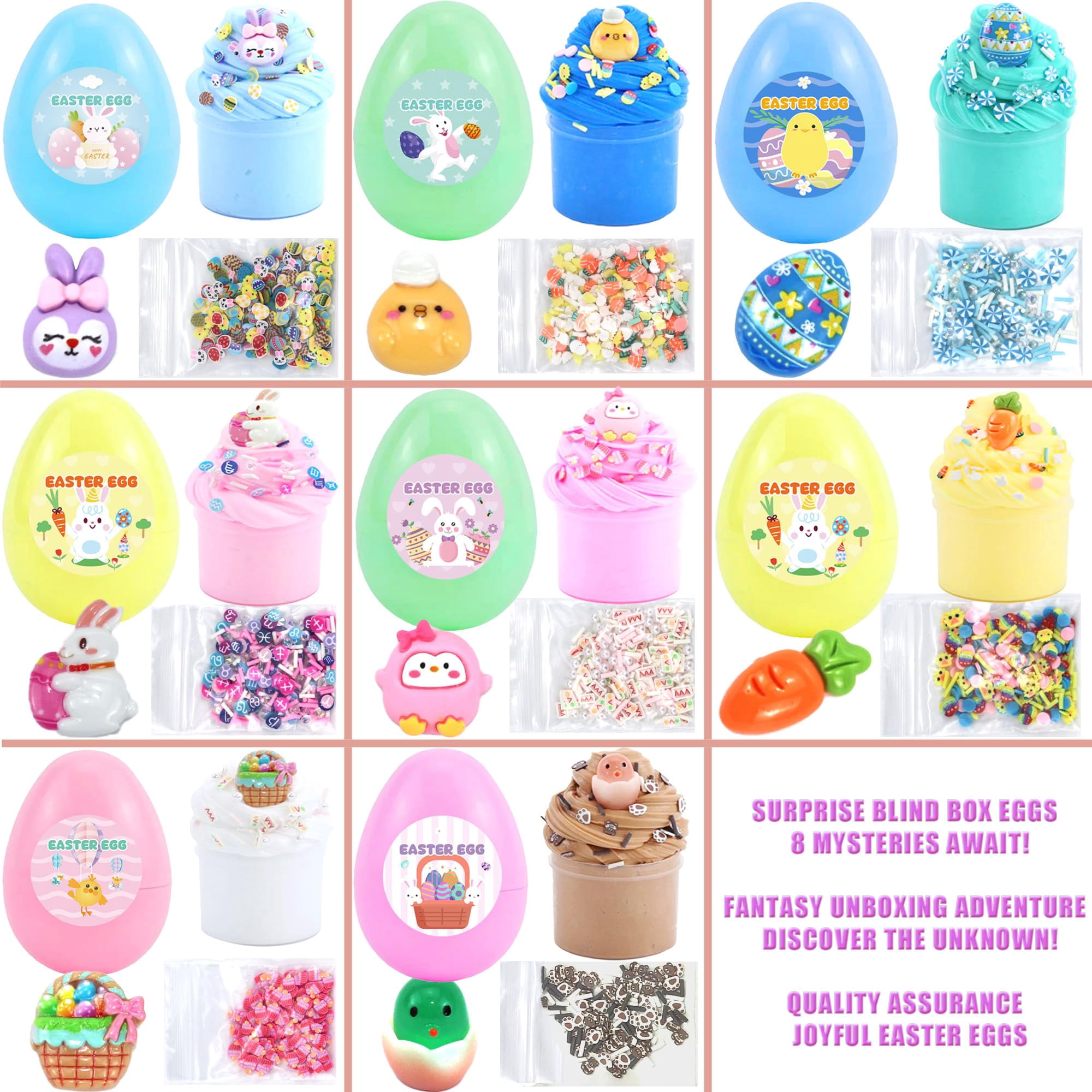 12 Pack Slime kit,DIY Butter Slime,Stress Relief Toys,Craft Toy, for Girl and Boys Party Favors,Easter Basket Fillings and Birthday Gift