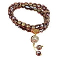 thumbnail image 1 of Pulsera de cuentas de vidrio de hoja de oro hecha a mano, pulseras elásticas elásticas de múltiples vueltas, para meditación para hombres y mujeres MFZFUKR BST3004652-3, 1 of 5