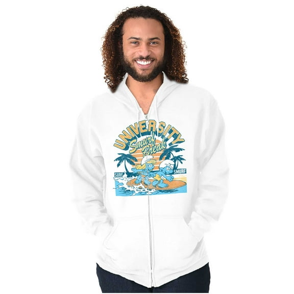 The Smurfs University Spring Break Zip Up Hoodie Men's Women's Brisco Brands S