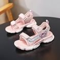thumbnail image 2 of TOWED22 Toddler Little Girl's Open Toe Strap Flowers Sandals Summer Beach Shoes Non-Slip Rubber Soft Sole Princess Flats Pink,13, 2 of 9