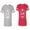 Men Heather / Women Red, variant on King Queen White Pentagon Matching Couple Cotton Jerseys (Men Heather / Women Black) (Men S / Women S)