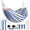 Blue & White, variant on Hammocks Portable Tree Hammock Swing with Spreader Bar, Tassel, 2 Person Hammock Without Stand