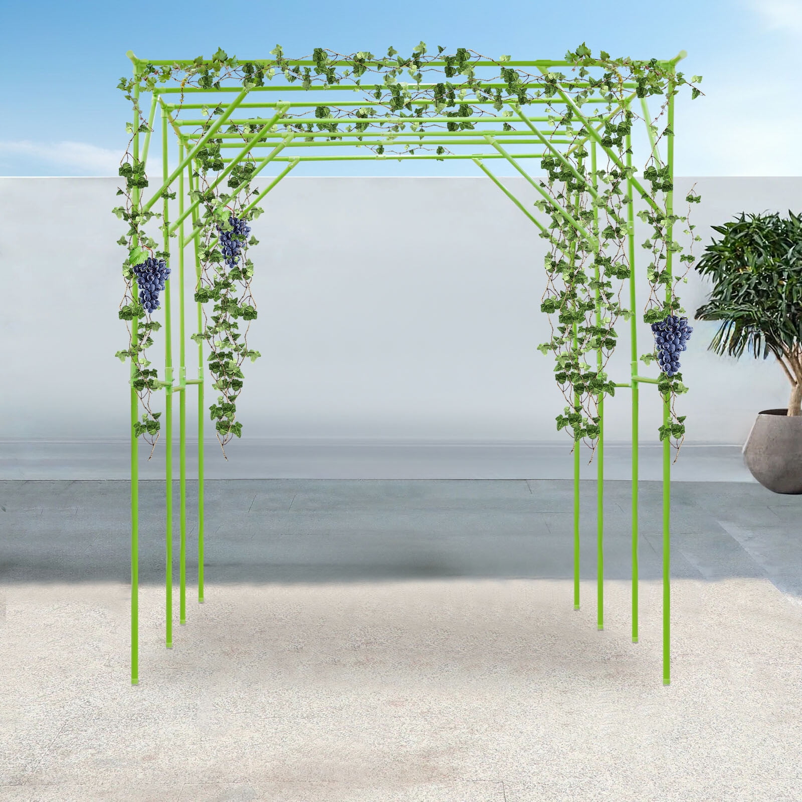 Grape Vine Trellis, Garden Trellis for Climbing Plants, Plant Support Rack-Green