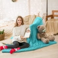 thumbnail image 7 of DweIke Shaggy Throw Blanket with Sherpa Warm Underside,Super Soft Cozy Large Plush Fuzzy Blanket,50"x60",Teal, 7 of 7