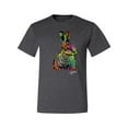 thumbnail image 2 of Wild Bobby, Colorful Rainbow Rabbit Animal Lover Men's Graphic T-Shirt, Heather Black, X-Large, 2 of 3