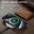 thumbnail image 4 of ELEHOLD Case for iPhone 14 Pro, Magnetic 2 in 1 Detachable Leather Wallet Case with Card Holder & Stand,Brown, 4 of 6