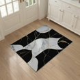 thumbnail image 3 of ODIKA 3'x5' Washable Area Rug Rugblack Abstract Veining Glam Swirl Asymmetric Marblerug Smalltan for Hallway, Laundry Room, Non-Slip, Flatweave, Easy Care, 3 of 7