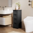 thumbnail image 5 of Storage Cabinet, Lofka 33" Small Bathroom Floor Cabinet with 4 Drawers, Black, 5 of 9