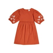 Wonder Nation Girls’ Balloon Sleeve Dress, Sizes 4-18 & Plus