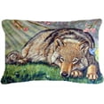 thumbnail image 1 of Coussin Décoratif en Tissu Loup et Colibri, 1 of 1