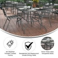 thumbnail image 6 of BizChair 31.5" x 55" Silver Rectangular Tempered Glass Metal Table with Umbrella Hole, 6 of 11