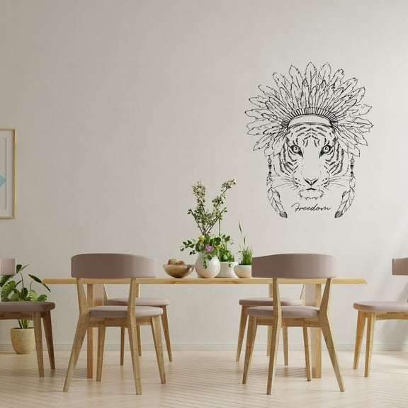 Freedom Tiger Tigers Motivation Quote Animal Animals Life Quotes Wall Sticker Art Decal for Girls Boys Room Bedroom Nursery House Fun Home Decors Stickers Wall Arts Vinyl Decoration Size (20x18 inch)