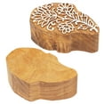 thumbnail image 3 of IBA Indianbeautifulart Textile Printing Block Flower Motif Hand Carved Wooden Stamp Wood Block Printing Textile Stamps For Fabric/ Pottery Blocks- 3 Inch, 3 of 7
