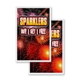 thumbnail image 4 of A-frame Sidewalk Sparklers Buy 1 Get 1 Free 24" x 36" Double Sided A-Frame Sidewalk Sign, Includes 2 Installed Vinyl Decals | Foldable Portable White Signicade Sandwich Board Signs, 4 of 5