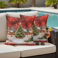 thumbnail image 5 of Red Christmas Outdoor Pillow Covers 24"x24" Set of 2, Waterproof Throw Pillow Covers for Patio Furniture, Xmas Tree Farmhouse Snowflake Decorative Cushion Pillowcases for Garden Porch Couch Sofa, 5 of 9