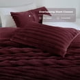 thumbnail image 4 of Regency Heights King/Cal King Size Comforter Set, Fluffy Ribbed Plush Comforter Set, 3-Piece Bedding Set, Red, 4 of 7