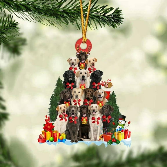 Acrylic 2D FLAT Labrador Dog Christmas Tree Ornament Dog Gifts Acrylic Ornament Dog Gifts Acrylic Ornament
