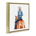 thumbnail image 4 of Stupell Industries Glitzy Cowgirl & Horse People Painting Gold Floater Framed Canvas Art Print Wall Art, 18 x 18, 4 of 10