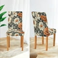 thumbnail image 3 of Yayeee 4 Pack Dining Chair Covers Stretch Parson Chairs Slipcovers Seat Protector, Gray Floral Pattern, 3 of 6