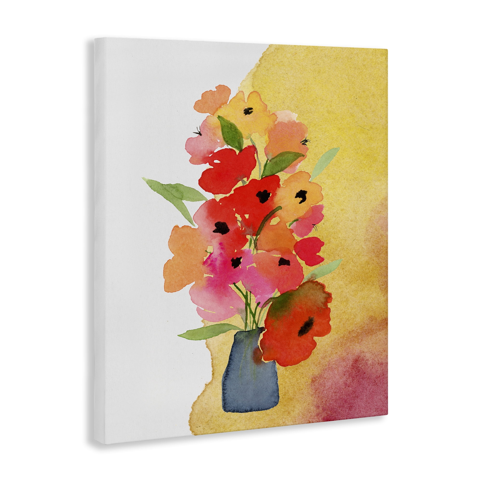 Stupell Industries Bright Abstract Florals Botanical & Floral Painting Gallery Wrapped Canvas Art Print Wall Art, 30 x 40