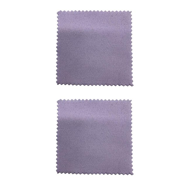 Ounissouiy 100 piezas de paño de limpieza de joyería de plata cuadrada, collar de doble cara, pulsera, mantenimiento de limpieza, púrpura claro Púrpura claro 2piezas