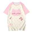 thumbnail image 4 of TrendOFT Womens Raglan Tees Raglan Sleeve Print Crew Neck Casual Lightweight Daily Summer Tops Pink XXXL, 4 of 4