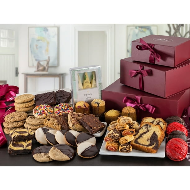 Dulcet Gift Baskets Ultimate Baked Pastry and Tea Party Gift Tower