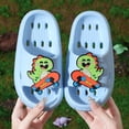 thumbnail image 2 of Staki Pool Sandals Kids Boys Slides Sandals Kids Arch Support Pilliow Slippers Summer Beach Cushioned Slides Pool Shower Shoes(Sky Blue,13 Little Kid), 2 of 7
