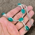 thumbnail image 4 of 925 Sterling Silver Green Jade Gemstone Handmade Jewelry Necklace 18", 4 of 4