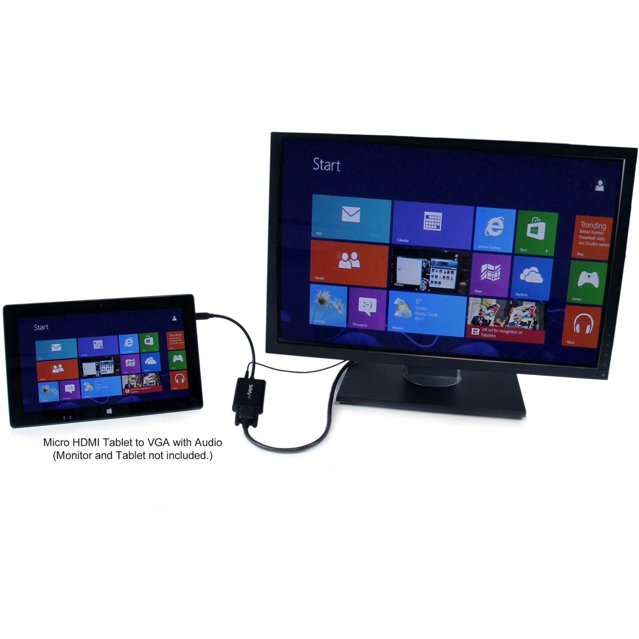StarTech.com MCHD2VGAA2 Micro HDMI to VGA Adapter Converter with Audio for Smartphones / Ultrabooks / Tablets - 1920x1200