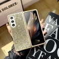 thumbnail image 6 of Allytech for Galaxy Z Fold 3 Case Glitter, Bling Rhinestone Slim Fit Shell Shockproof Bumper Anti-Scratch TPU Rugged Phone Case Cover for Samsung Galaxy Z Fold 3 - Gold, 6 of 6