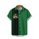 thumbnail image 4 of Ceisia Men's Summer St. Patrick's Day Casual Loose Fit Short Sleeve Turndown Collar Shirt Green Black Stripe Football Print 4-Way Stretch Fabric Coffee XL Gifts, 4 of 6