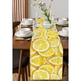 thumbnail image 4 of ERUNPONLY Summer Lemon Table Runner - 108 Inch Long Modern Oil Painting Yellow Fruits Cotton and Linen Blended Dress Scarves Farmhouse Table Runner for Kitchen Dining, Coffee Table, 13" x 108", 4 of 8