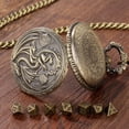 thumbnail image 4 of Lksixu Mini D&D Dice Set with Pocket Watch Shell, 7 Pcs Polyhedral Metal Dice Set for Dungeons and Dragons, Portable DND Dice with Necklace Role Playing Board Games Accessories, 4 of 6