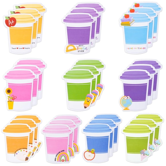 Sticky Notes, diseño de taza de café Xqumoi Teacher, paquete de 30