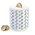 thumbnail image 2 of Whale Piggy Bank, Horizontal Ocean Waves with Blue Fishes Animals of Sea, Ceramic Coin Bank Money Box for Cash Saving, 3.6" X 3.2", Pale Blue Navy Blue, by Ambesonne, 2 of 4