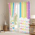 thumbnail image 3 of Manfei Cute Rainbow Stripe Blackout Curtains, Sweet Love Heart Window Curtains Pack of 2 (38x45 Each), Cream Yellow, 3 of 6