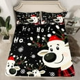 thumbnail image 2 of Homewish Kawaii Animal Deer 4 Pieces Queen Sheet Sets For Children Teens Adults,Happy Christmas Xmas Ultra Soft Flat Sheet,Winter Snowflake Queen Fitted Sheet,Super Cozy Room Decor, 2 of 7