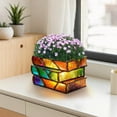 thumbnail image 5 of DefiDgd Stacked Painted Book Flower Vase Resin Statue,Book Shaped Planter,Colorful Planters for Small Indoor Plants,Cute Flower Pot for Bookshelf Home Decor,Gifts for Book Lovers(A), 5 of 5