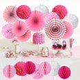 thumbnail image 4 of Abanico de papel Flor Decoración de fiesta de cumpleaños - Rosa Ormromra ZH-446-2, 4 of 7