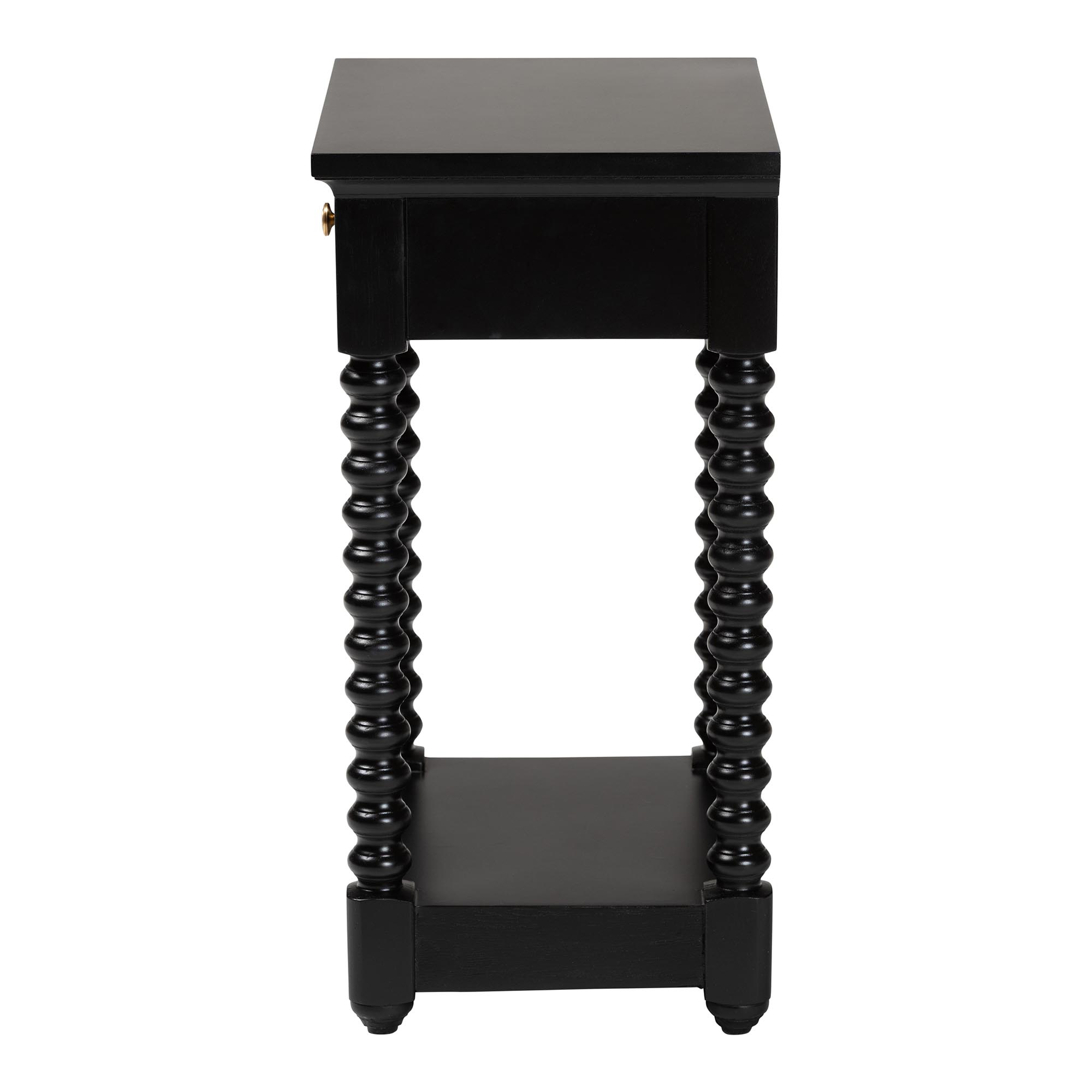 bali & pari Terentia Mid-Century Nightstand, 1-Drawer, Black