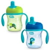 Chicco Semi-soft Spout Trainer Sippy Cup 7oz Blue/Green 6m+ (2pk)