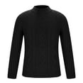 thumbnail image 3 of YLSDY Mens Cable Knit Vintage Chunky Sweater Loose Casual Knitted Sweater Unisex Woven Crewneck Knitted Top Black M, 3 of 7