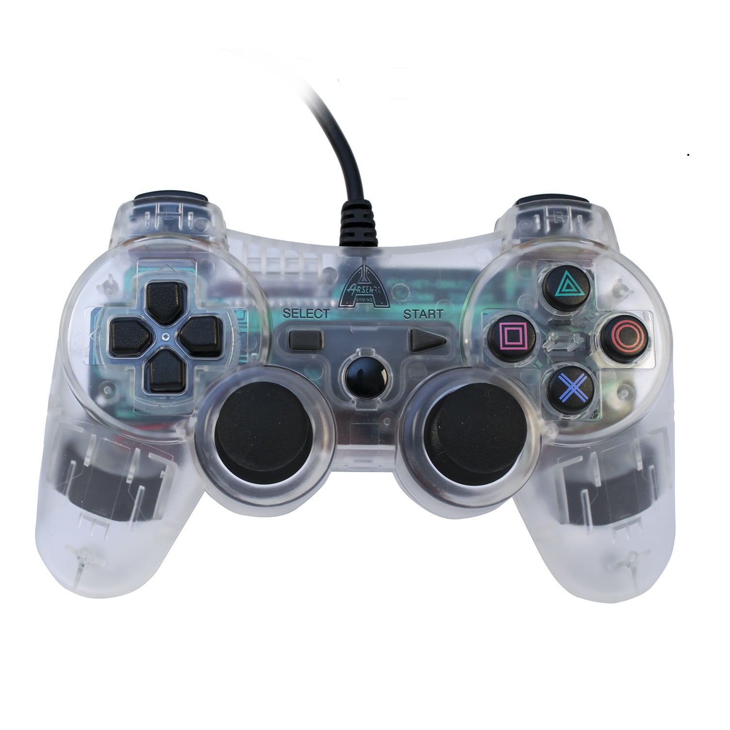 Arsenal Gaming Ps3 Wired Controller Clear With Lights Walmart