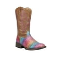 thumbnail image 2 of Roper Girls Rainbow Glitter Square Toe Cowboy   Mid Calf Boots, 2 of 5