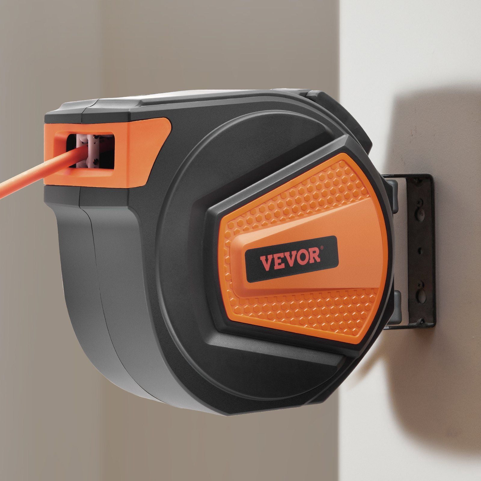 Heavy Duty Retractable Air Hose Reel 3/8" x 65ft, 300 PSI, Hybrid Enclosed, Easy to Use
