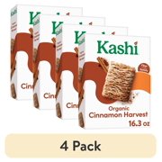 (4 pack) Kashi Breakfast Cereal, Fiber Cereal, Family Breakfast, Cinnamon Harvest, 16.3oz Box (1 Box)