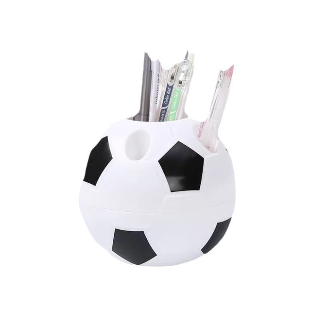 Organizador de escritorio de plástico con forma de balón de fútbol con soporte para bolígrafos