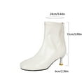 thumbnail image 4 of Wowcloth Women's Wide Width Glossy Patent Leather Ankle Boots – Trendy High Heel Design for Fall/Winter, Stylish Versatile Nude Booties for Casual or Party Wear, 4 of 9