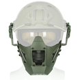 thumbnail image 1 of Casco militar táctico para exteriores Airsoft, protección de combate, media cara, protección para los oídos, máscara Conquer (gris), 1 of 3